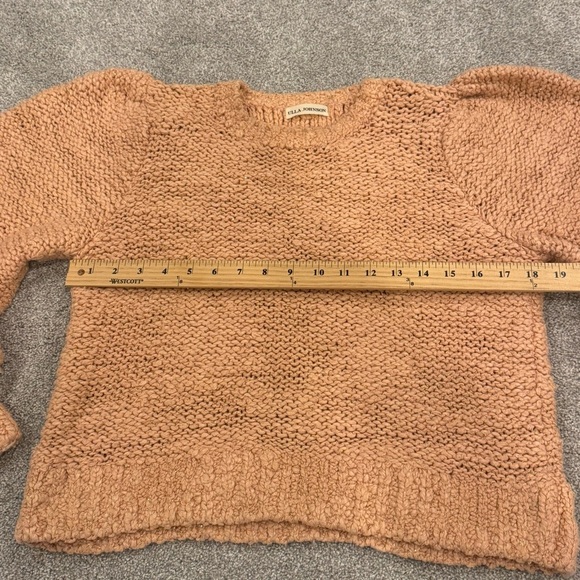 ULLA JOHNSON Isolde Puff Sleeve Pullover Sweater - Rose Pink - Size Small EUC - Picture 6 of 9
